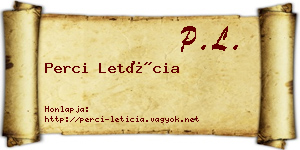 Perci Letícia névjegykártya